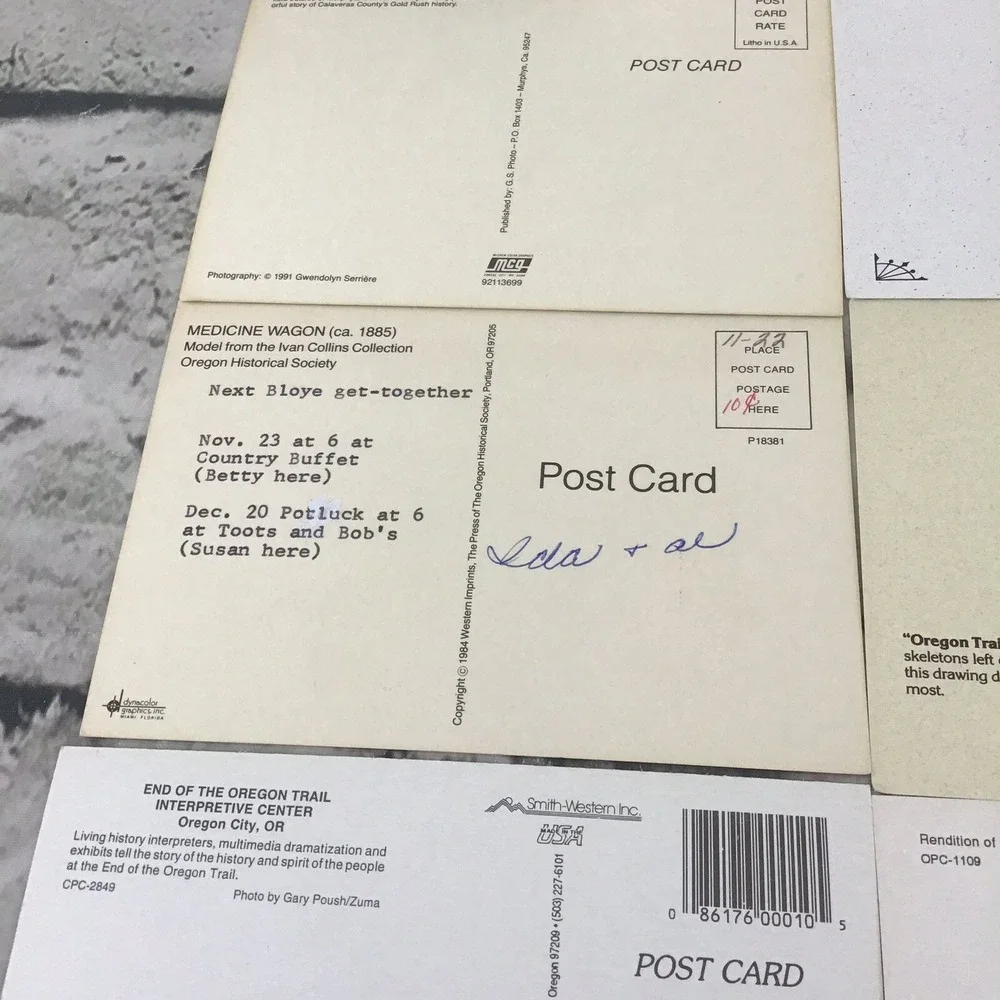 Vintage Postcards Oregon Trail Covered Wagons‎ Pioneers Lot Of 7 Collectible